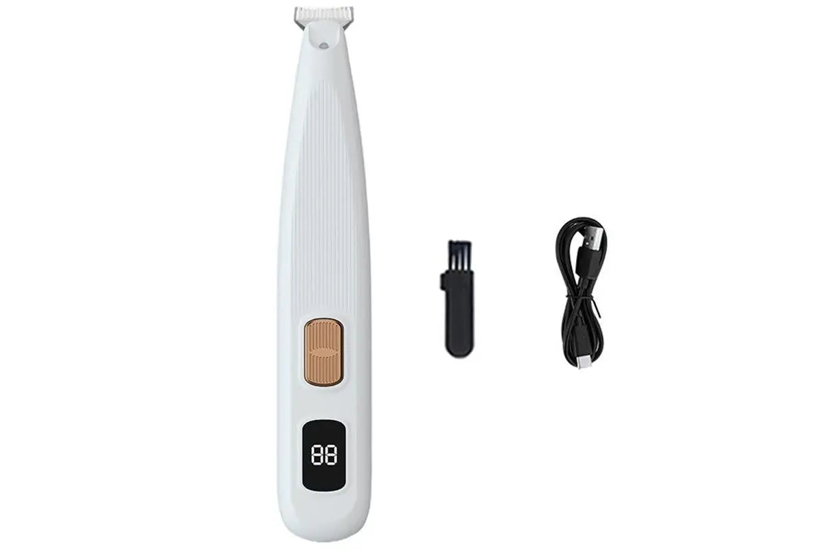 Dog Paw Trimmer with LED Light Rechargeable Pet Hair Clippers for Small Dogs Cats White Wholesale Hub