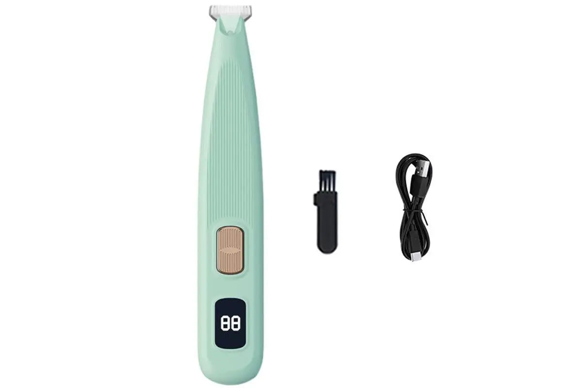 Dog Paw Trimmer with LED Light Rechargeable Pet Hair Clippers for Small Dogs Cats White Wholesale Hub