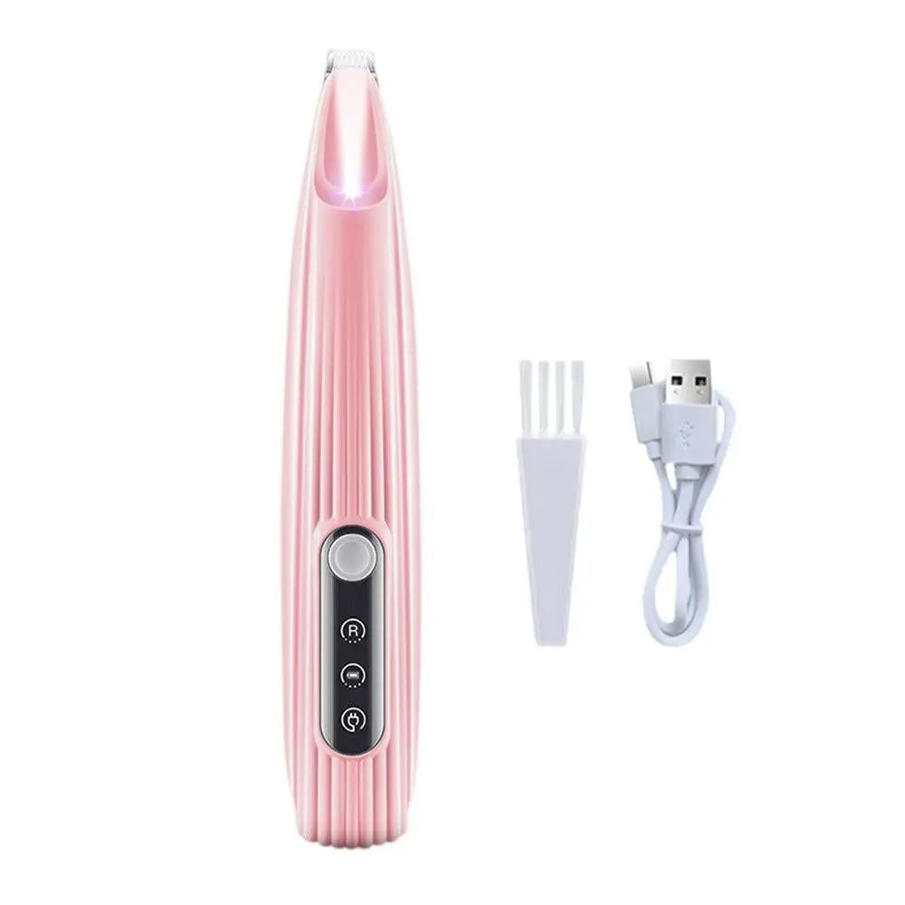 Dog Paw Trimmer with LED Light Rechargeable Pet Hair Clippers for Small Dogs Cats White Wholesale Hub