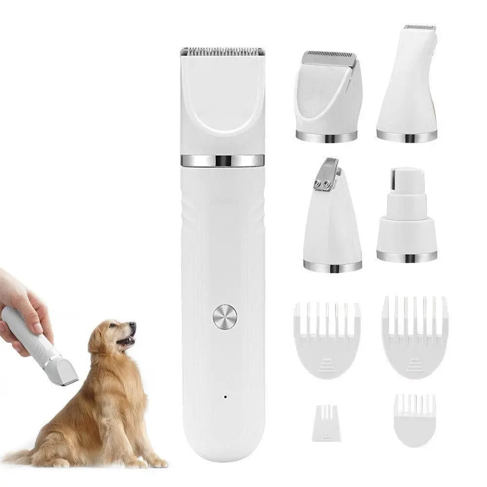 4-in-1 Dog Hair Clipper Dog Paw Trimmer Dog Grooming Kit White Wholesale Hub