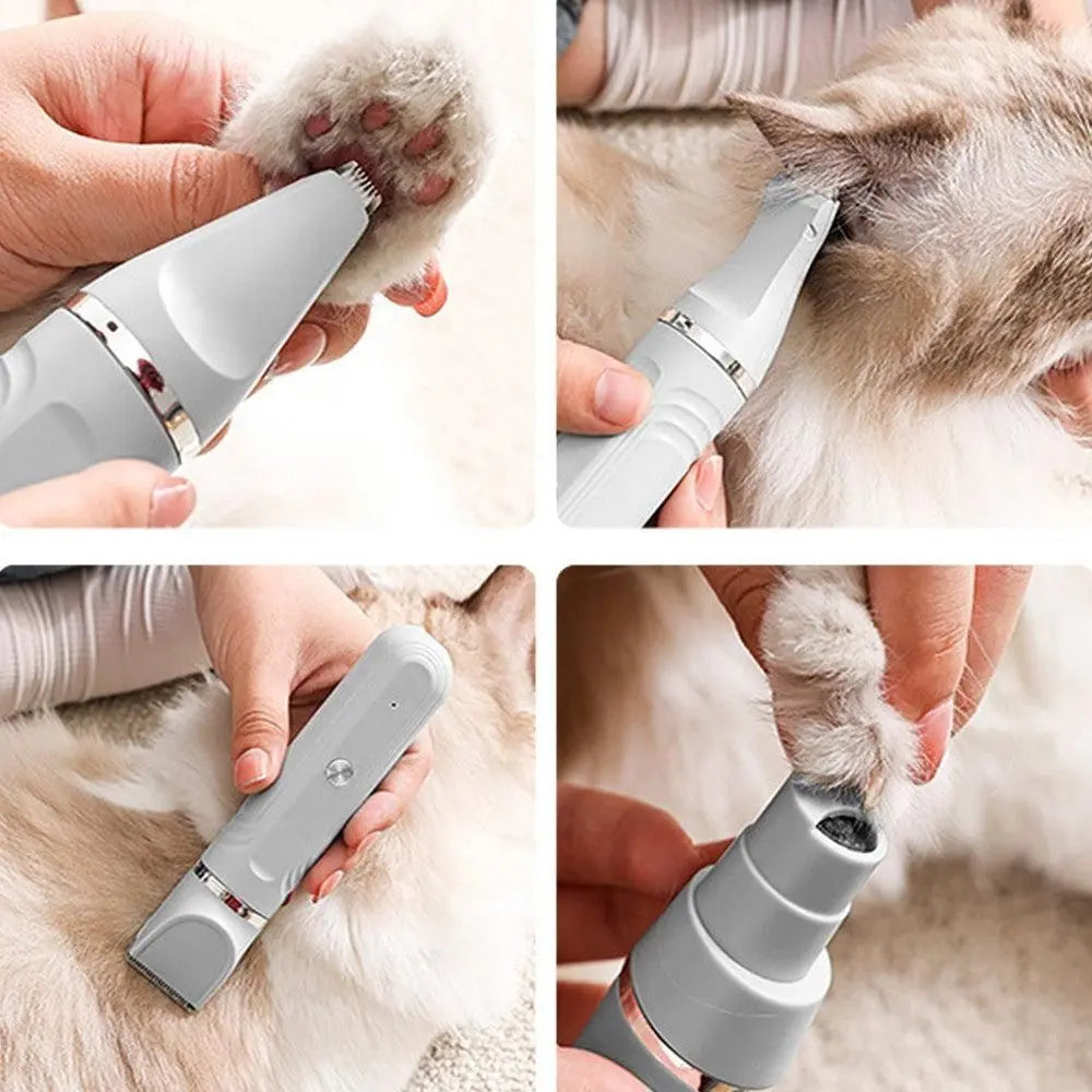 4-in-1 Dog Hair Clipper Dog Paw Trimmer Dog Grooming Kit White Wholesale Hub
