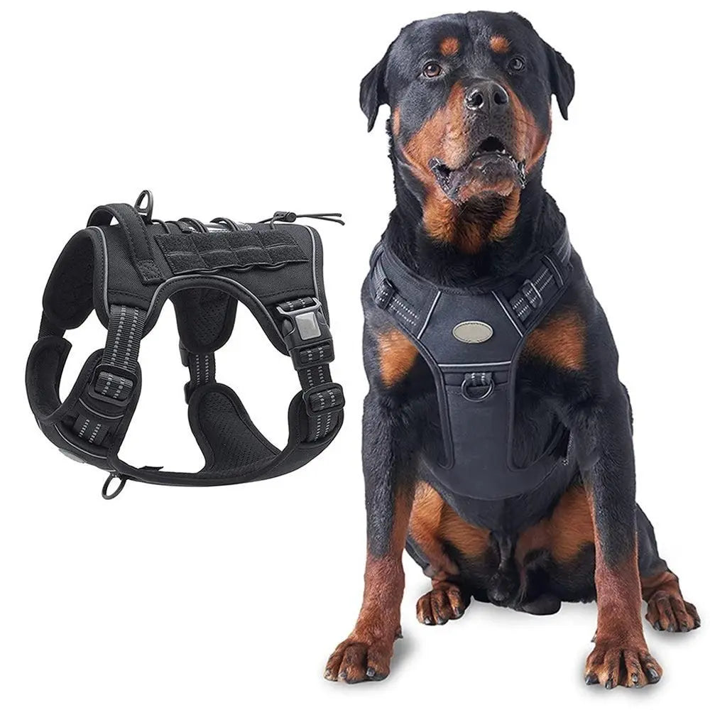 No-Pull Training Dog Harness Adjustable Reflective Pet Training Vest Easy Control M -Black Wholesale Hub