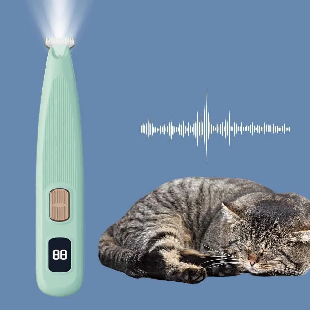 Cordless LED Dual-Speed Pet Paw Trimmer for Dogs & Cats Green Wholesale Hub