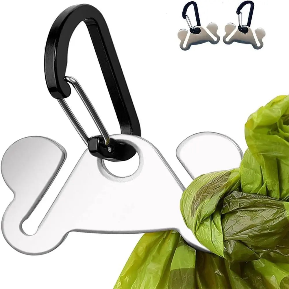 2PCS Metal Dog Poop Bag Holder Clips - Hands-Free Leash Attachment Wholesale Hub