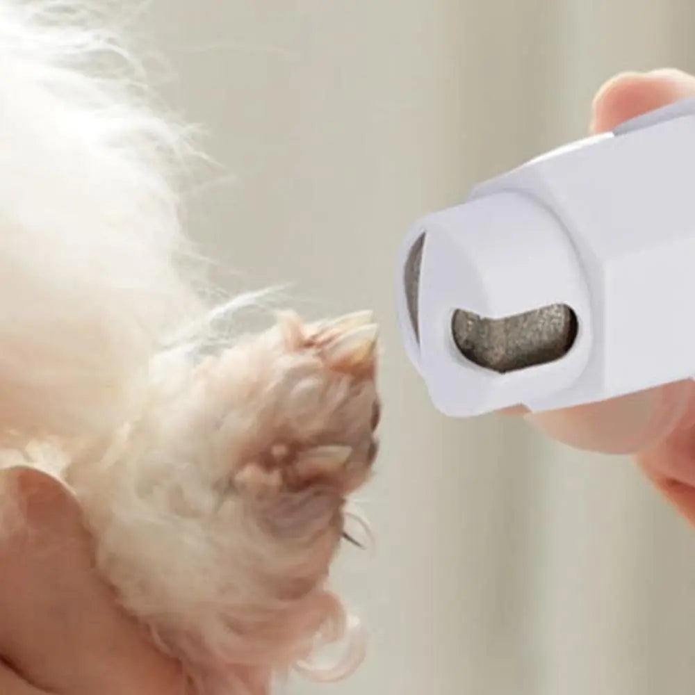 Pet Electric Nail Grinder Clippers Dog Cat LED Light Grooming Trimmer White Wholesale Hub