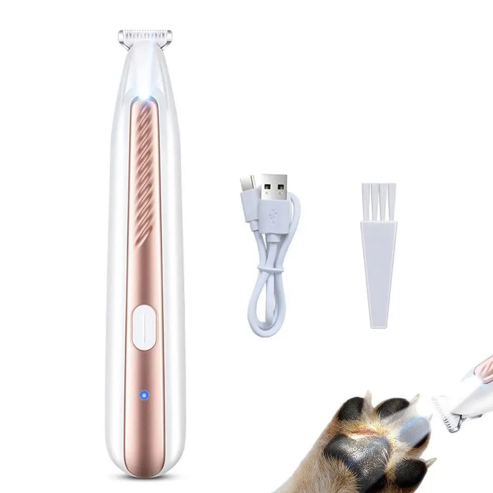 Pet Dog Paw Trimmer with LED Light Cordless Electric Pet Paw Grooming Clippers for Paws Ears Face Rump Wholesale Hub