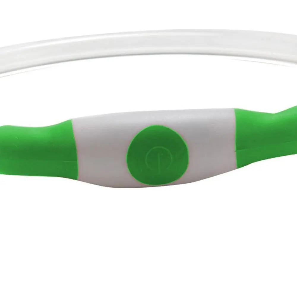Light-Up Pet Dog Collars USB Rechargeable Pet Collar Adjustable Size Pet Collar Green - M Wholesale Hub