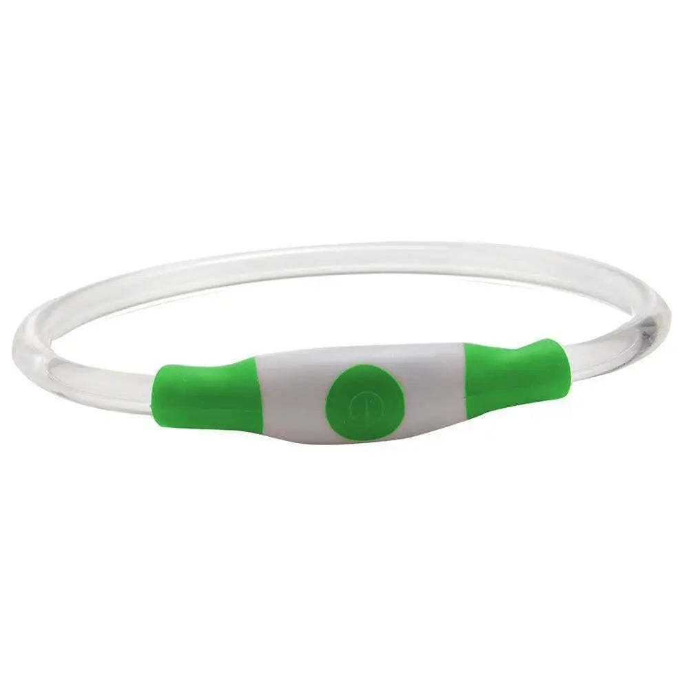 Light-Up Pet Dog Collars USB Rechargeable Pet Collar Adjustable Size Pet Collar Green - L Wholesale Hub