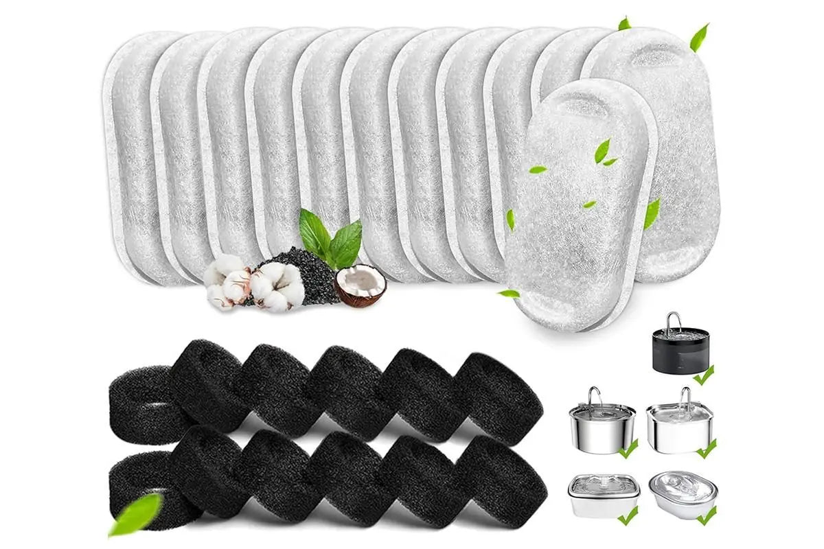 12 Sets Carbon Filters Water Fountain Replacement for Pet Dog Cat Water Drinking Wholesale Hub