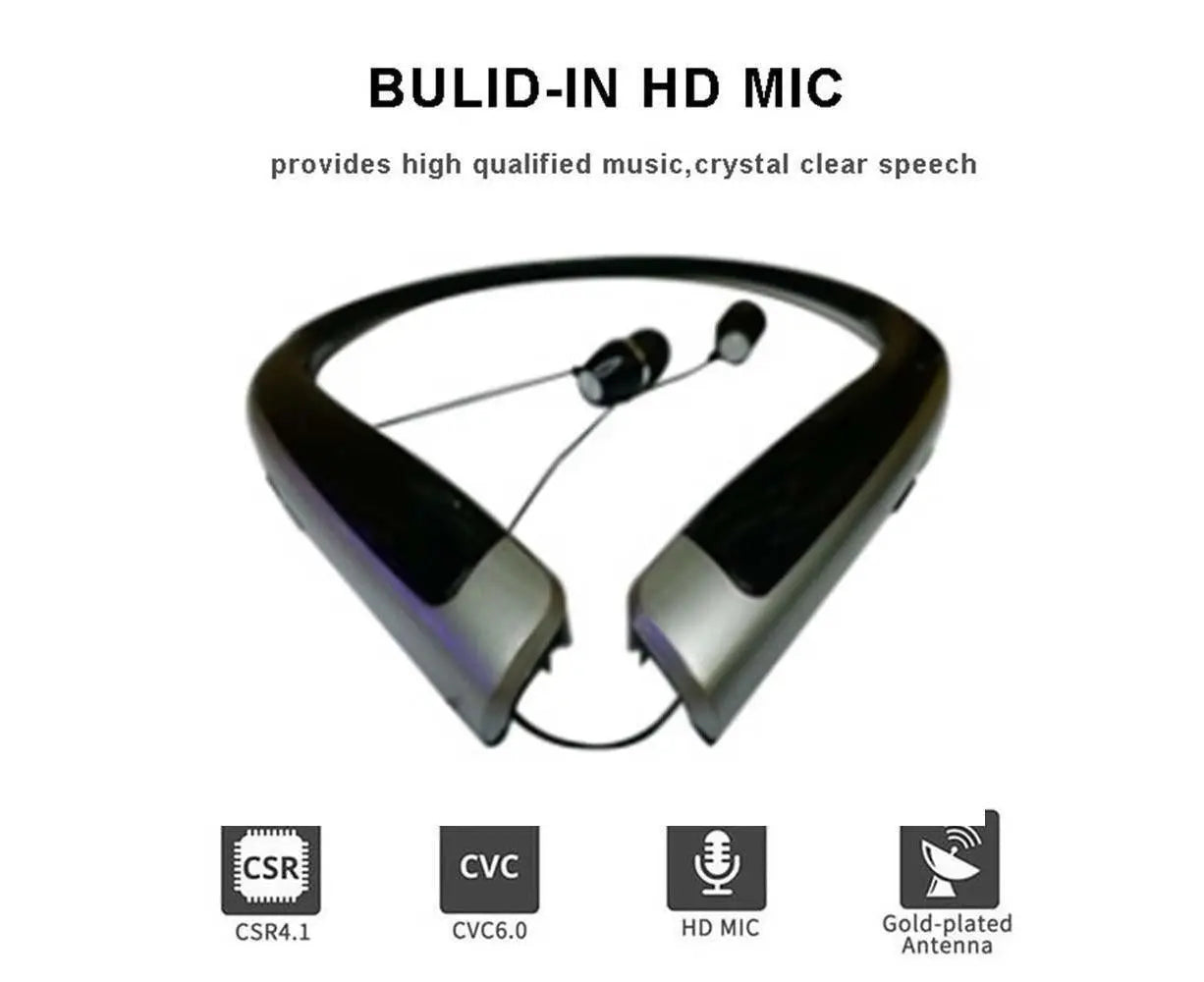 Bluetooth Headphone,Wireless Neckband Headset with Retractable Earbuds Wholesale Hub