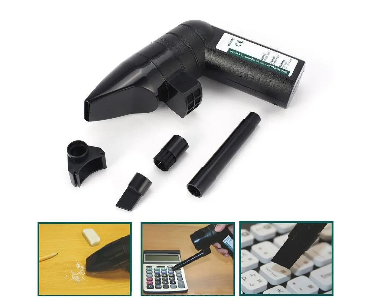 25000rpm Mini Blower Vacuum Cleaner Cleaning Tool for PC Keyboard Laptop Printer - Black Wholesale Hub