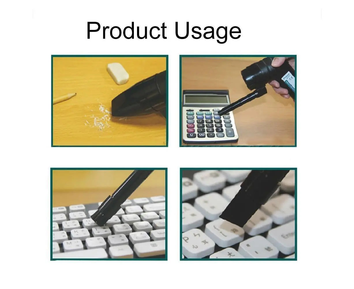 25000rpm Mini Blower Vacuum Cleaner Cleaning Tool for PC Keyboard Laptop Printer - Black Wholesale Hub