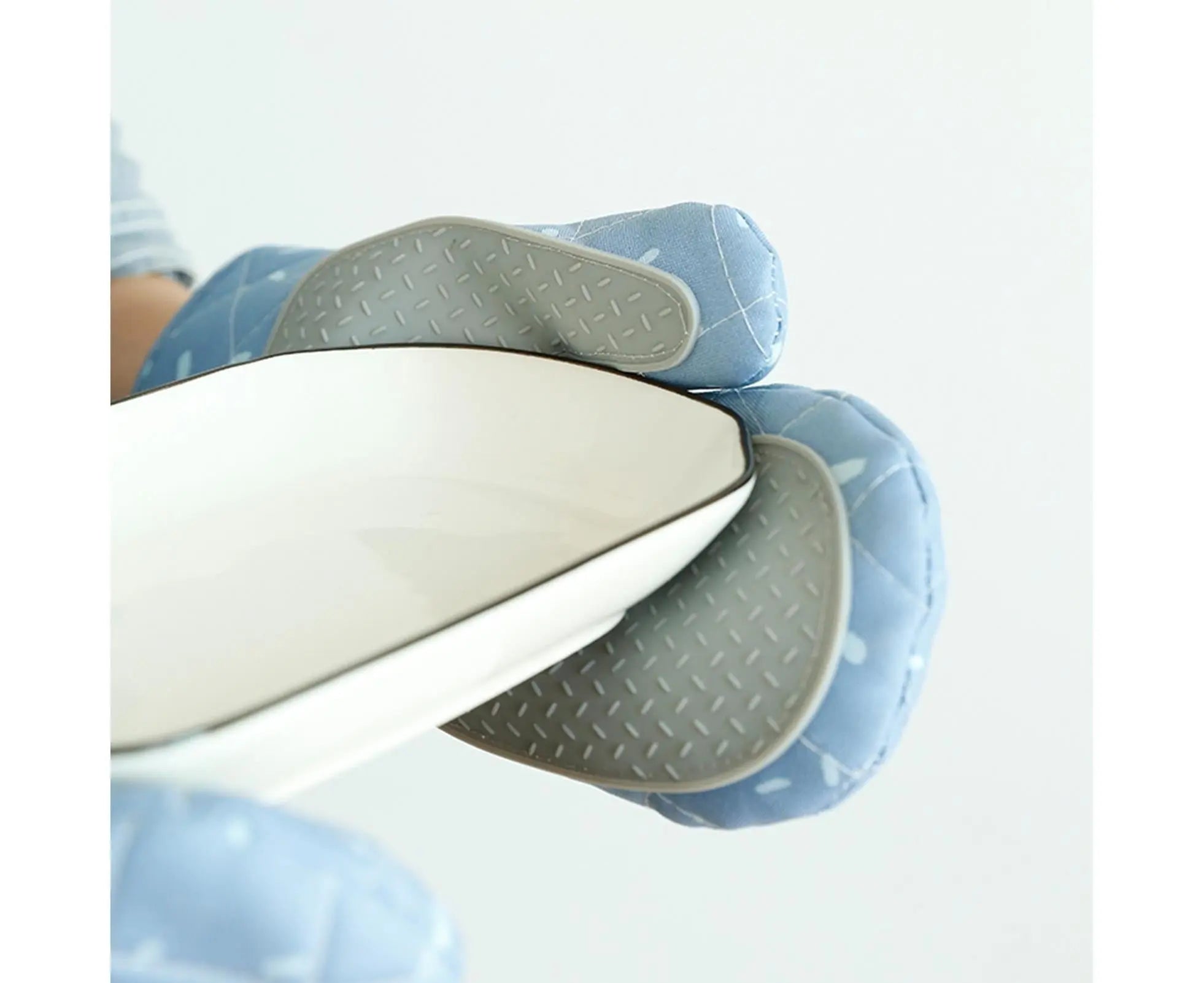 1 Pair Oven Gloves Anti-sbabies Heat Insulation Fabric Thicker Baking Mitts for Kitchen-Blue Wholesale Hub