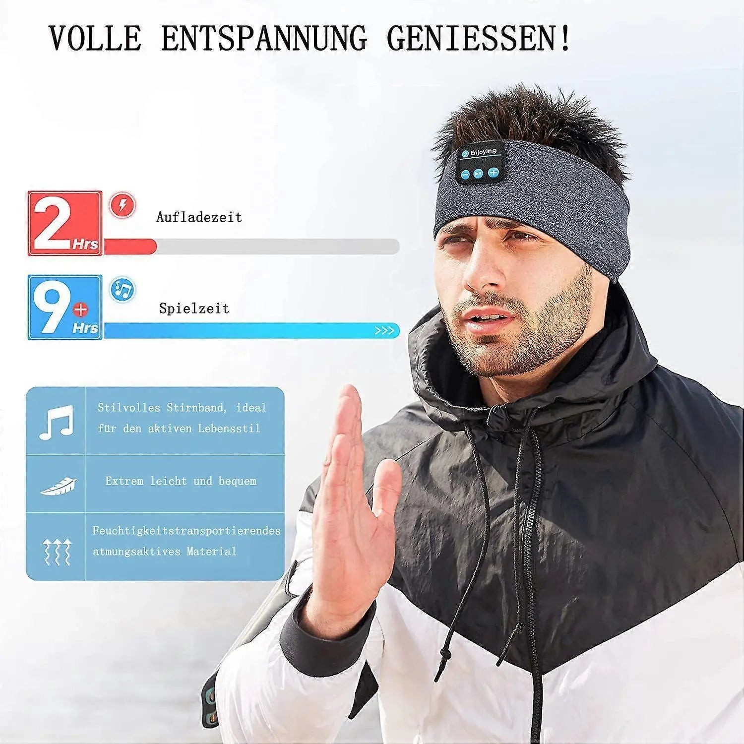 Sleep Headphones Wireless Bluetooth Sports Headband Headphones with Ultra-thin HD Stereo Speakers Wholesale Hub