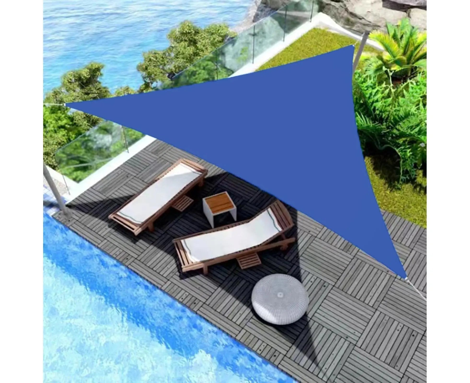 Shade Sail Waterproof Heavy Duty Triangle - Royal Blue Wholesale Hub