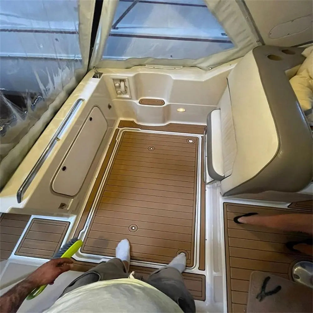 1999 Bayliner 2855 Swim Platform Cockpit Boat EVA Foam Faux Teak Deck Floor Pad Mat SeaDek MarineMat Gatorstep Style Self Adhesive Wholesale Hub