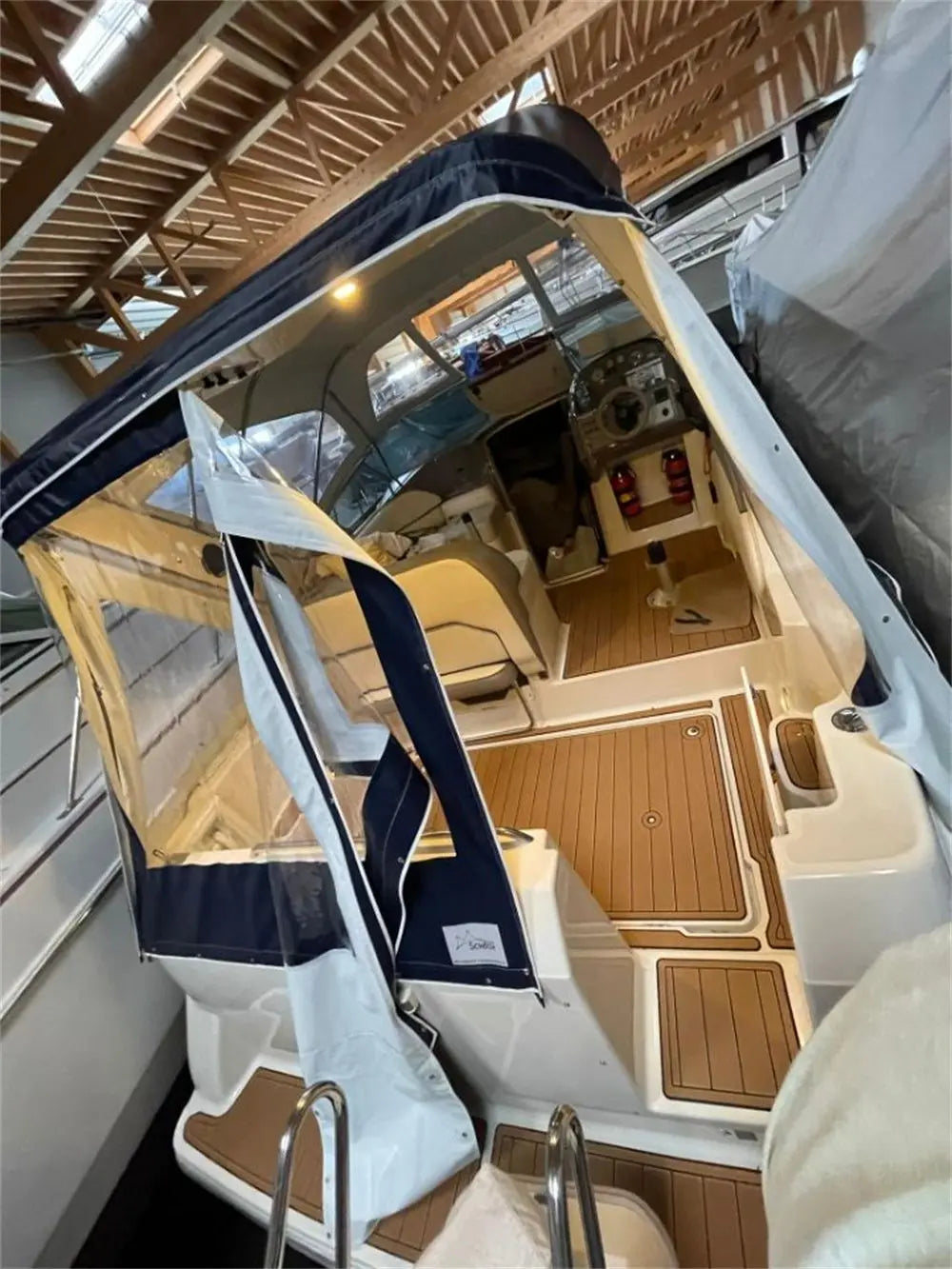 1999 Bayliner 2855 Swim Platform Cockpit Boat EVA Foam Faux Teak Deck Floor Pad Mat SeaDek MarineMat Gatorstep Style Self Adhesive Wholesale Hub