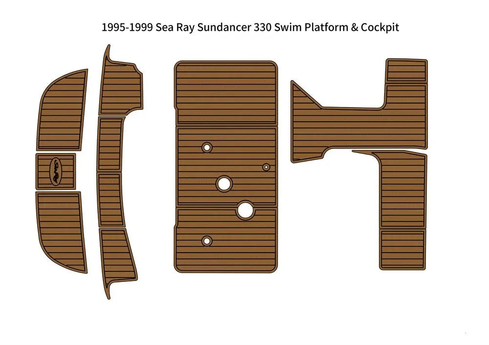 1995-1999 Sea Ray Sundancer 330 Swim Platform Cockpit Pad Boat EVA Foam Faux Teak Floor SeaDek MarineMat Gatorstep Style Self Adhesive Wholesale Hub