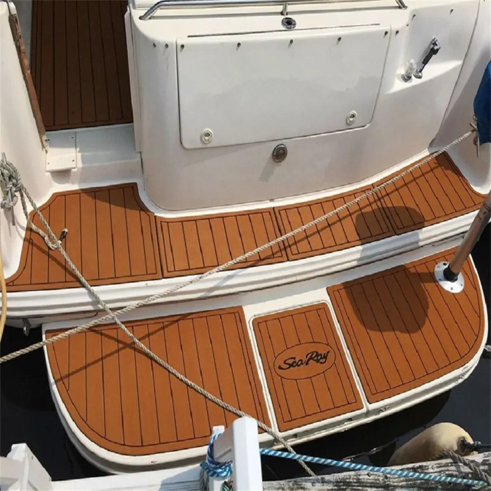 1995-1999 Sea Ray Sundancer 330 Swim Platform Cockpit Pad Boat EVA Foam Faux Teak Floor SeaDek MarineMat Gatorstep Style Self Adhesive Wholesale Hub