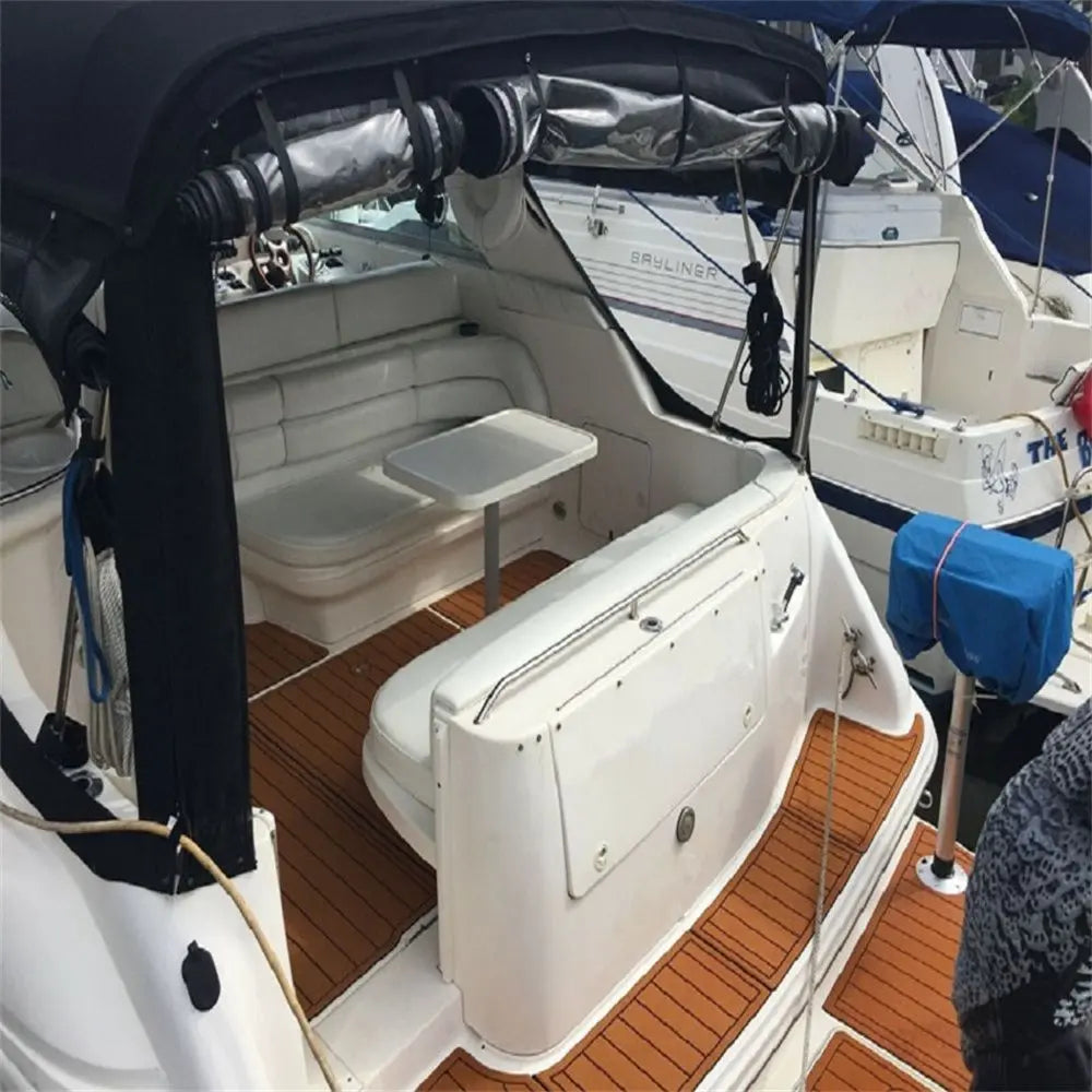 1995-1999 Sea Ray Sundancer 330 Swim Platform Cockpit Pad Boat EVA Foam Faux Teak Floor SeaDek MarineMat Gatorstep Style Self Adhesive Wholesale Hub
