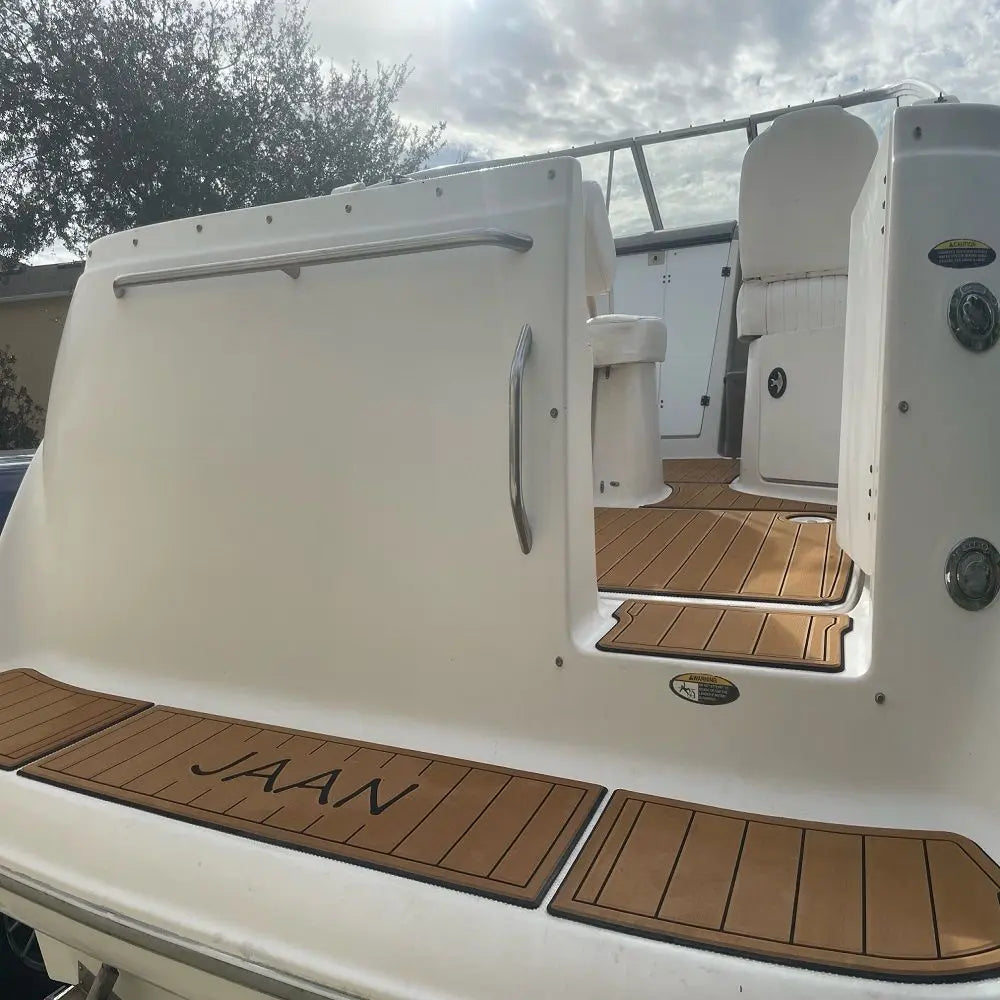 2002 Bayliner 2455 Swim Platform Cockpit Boat EVA Foam Faux Teak Deck Floor Pad Mat SeaDek MarineMat Gatorstep Style Self Adhesive Wholesale Hub