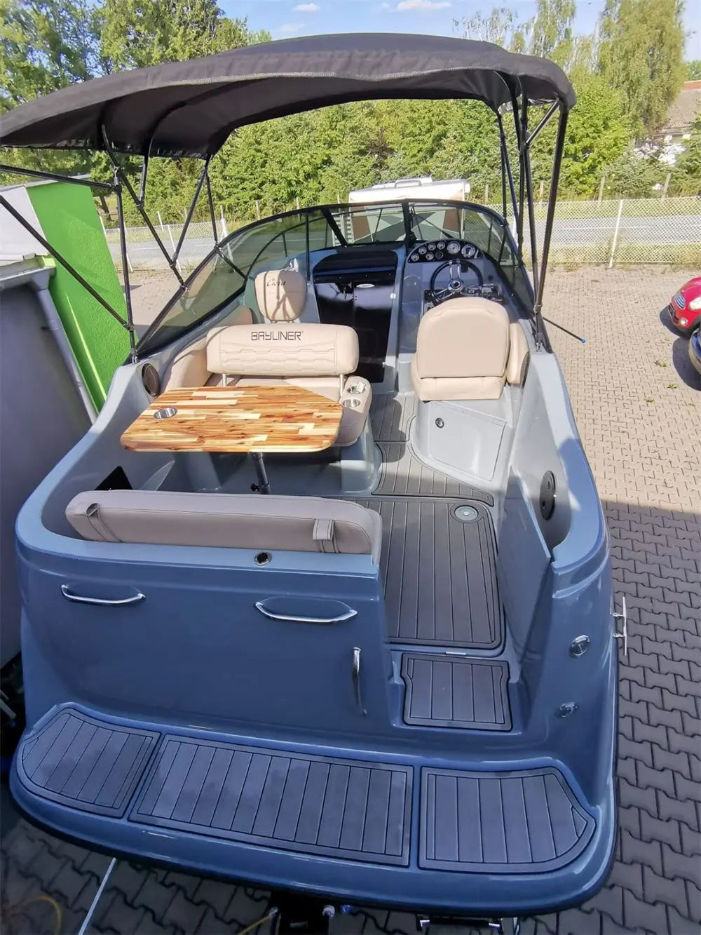 2002 Bayliner 2455 Swim Platform Cockpit Boat EVA Foam Faux Teak Deck Floor Pad Mat SeaDek MarineMat Gatorstep Style Self Adhesive Wholesale Hub