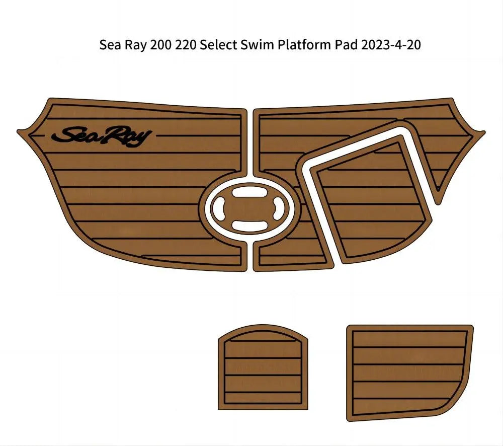 Sea Ray 200/220 Select Swim Platform Pad Boat EVA Foam Faux Teak Deck Floor Mat SeaDek MarineMat Gatorstep Style Self Adhesive Wholesale Hub