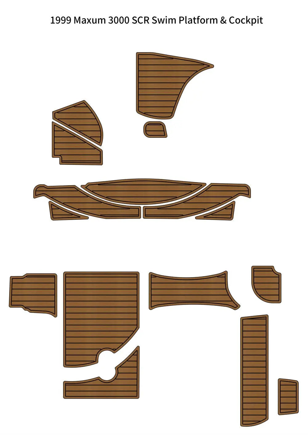 1999 Maxum 3000 SCR Swim Platform Cockpit Pad Boat EVA Faux Foam Teak Deck Floor SeaDek MarineMat Gatorstep Style Self Adhesive Wholesale Hub