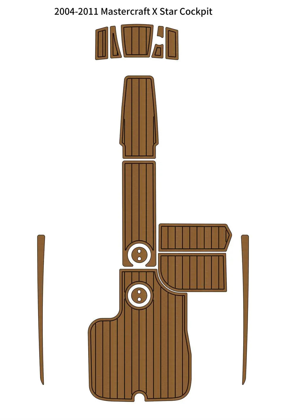 2004-2011 Mastercraft X Star Cockpit Pad Boat EVA Foam Faux Teak Deck Floor Mat SeaDek MarineMat Gatorstep Style Self Adhesive Wholesale Hub