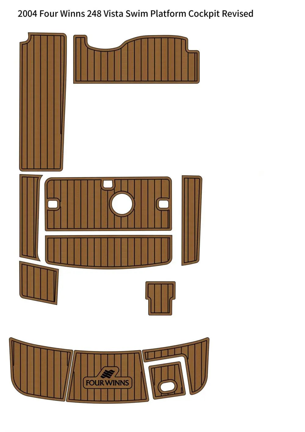 2004 Four Winns 248 Vista Swim Platform Cockpit Boat EVA Teak Deck Floor Pad Mat SeaDek MarineMat Gatorstep Style Self Adhesive Wholesale Hub