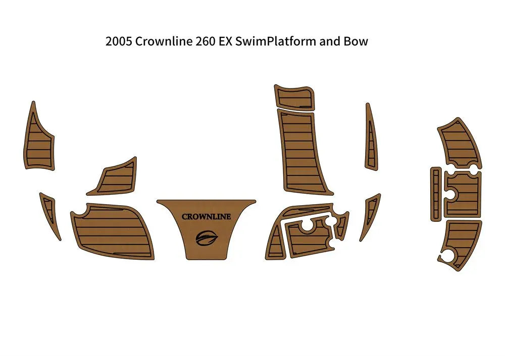 2005 Crownline 260 EX Swim Platform Bow Boat EVA Faux Foam Teak Deck Floor Pad SeaDek MarineMat Gatorstep Style Self Adhesive Wholesale Hub