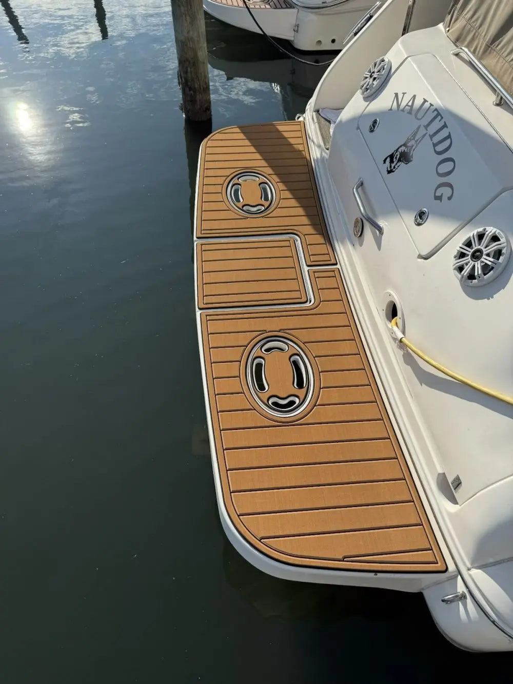 Sea Ray 310 Sundancer Swim Platform Pad Boat EVA Foam Faux Teak Deck Floor Mat SeaDek MarineMat Gatorstep Style Self Adhesive Wholesale Hub