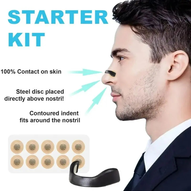 Square Magnetic Nose Clip Set: Anti-Snoring and Breathing-Enhancing Nose Patches—Breathing Aid for Sleep and Exercise—White Wholesale Hub