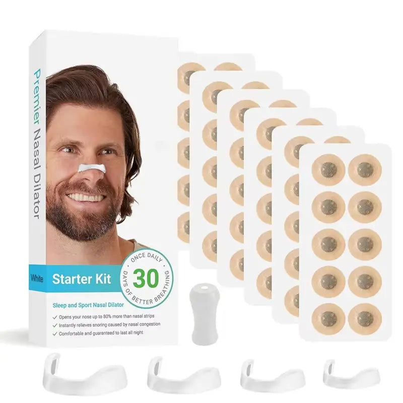 Round Magnetic Nose Clip Set: Anti-Snoring and Breathing-Enhancing Nose Patches—Breathing Aid for Sleep and Exercise—White Wholesale Hub