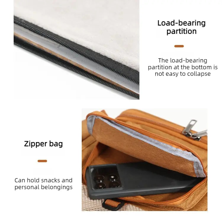 Multifunctional Pet Travel Bag: Large Capacity, Breathable, Portable, Handheld or Crossbody Pet Bag - Black Wholesale Hub
