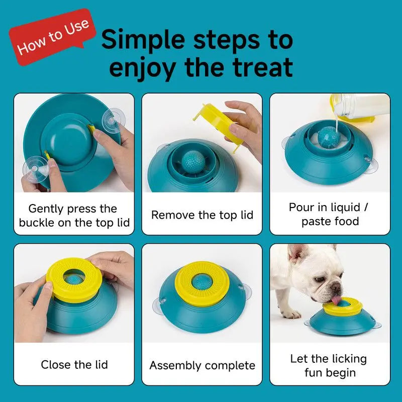 Slow Feeder Lick Bowl, Universal for Cats and Dogs, a Fun and Stimulating Feeding Tool - Blue Wholesale Hub