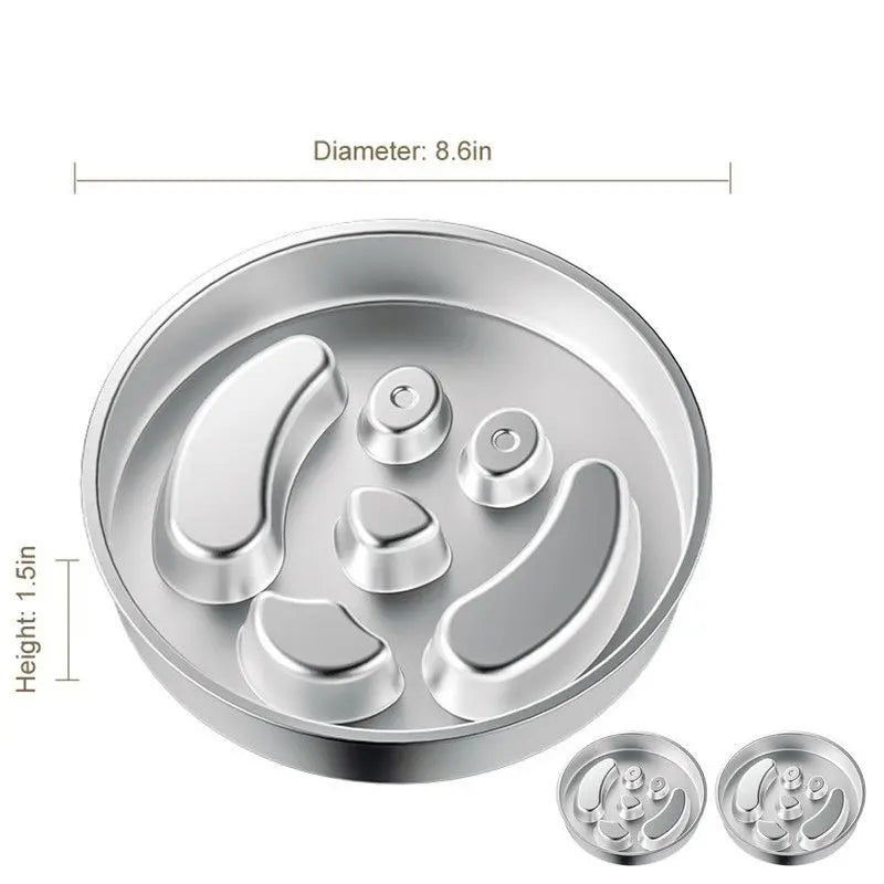 2-Piece Stainless Steel Slow Feeder Set for Pets, Reversible, for Cats and Dogs – Puppy Design Wholesale Hub