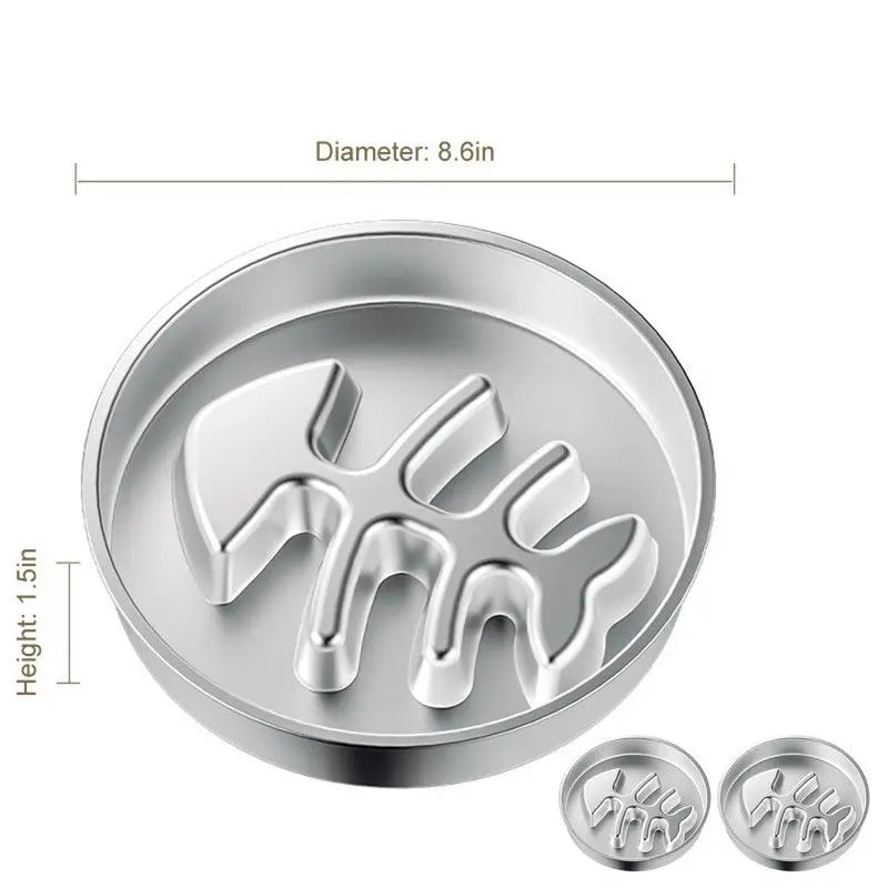 2-Piece Stainless Steel Slow Feeder Set for Pets, Reversible, for Cats and Dogs – Fishbone Design Wholesale Hub