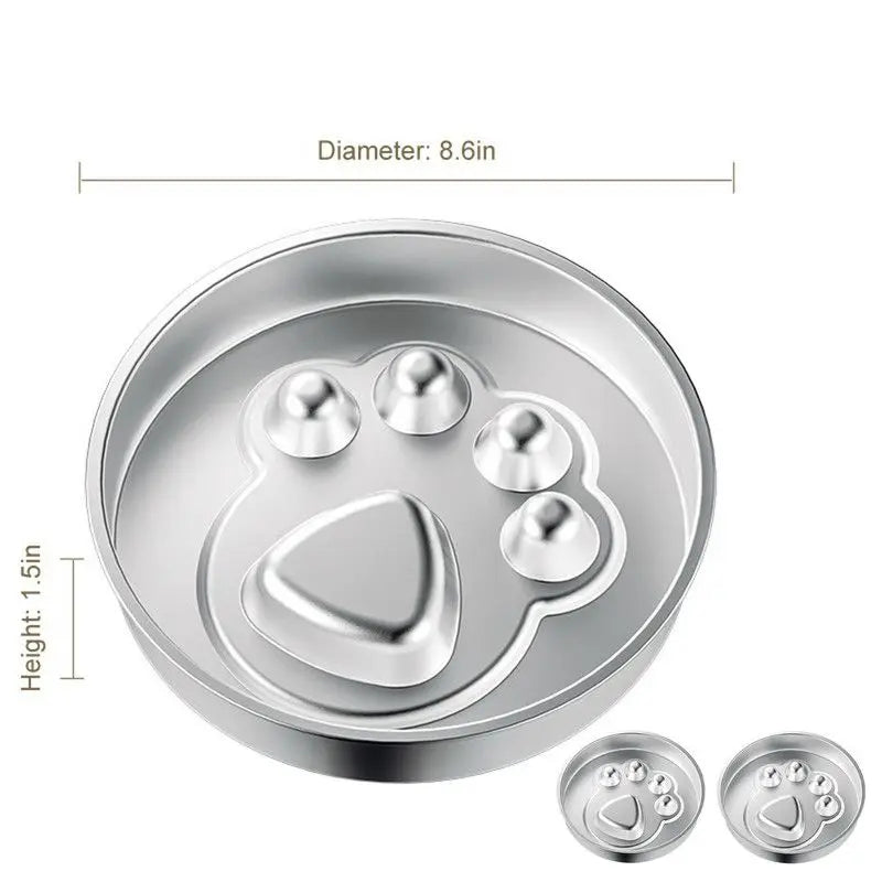 2-Piece Stainless Steel Slow Feeder Set for Pets, Reversible, for Cats and Dogs – Paw Design Wholesale Hub