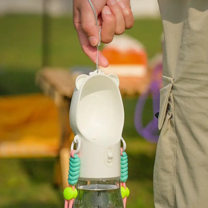 All-in-One Water and Food Pet Travel Cup, Portable Water Dispenser for Dogs and Cats – White Wholesale Hub