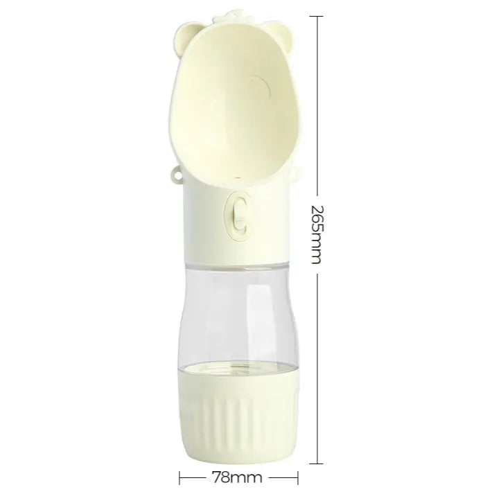 All-in-One Water and Food Pet Travel Cup, Portable Water Dispenser for Dogs and Cats – White Wholesale Hub