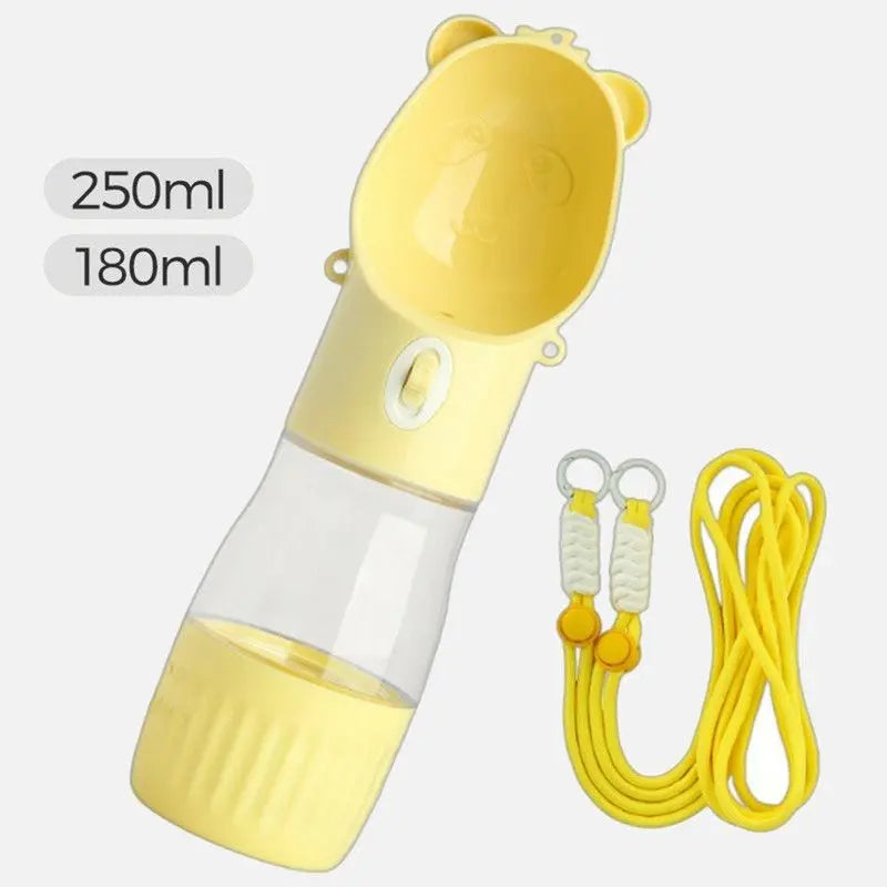 All-in-One Water and Food Pet Travel Cup, Portable Water Dispenser for Dogs and Cats – Yellow Wholesale Hub