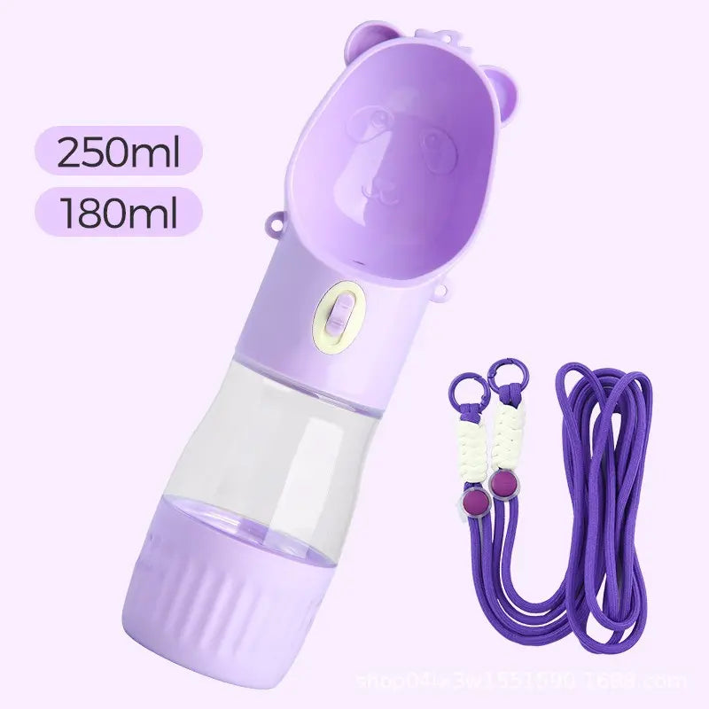 All-in-One Water and Food Pet Travel Cup, Portable Water Dispenser for Dogs and Cats – Purple Wholesale Hub