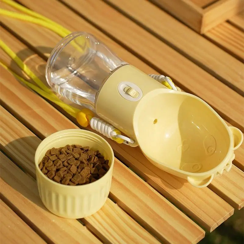 All-in-One Water and Food Pet Travel Cup, Portable Water Dispenser for Dogs and Cats – Purple Wholesale Hub