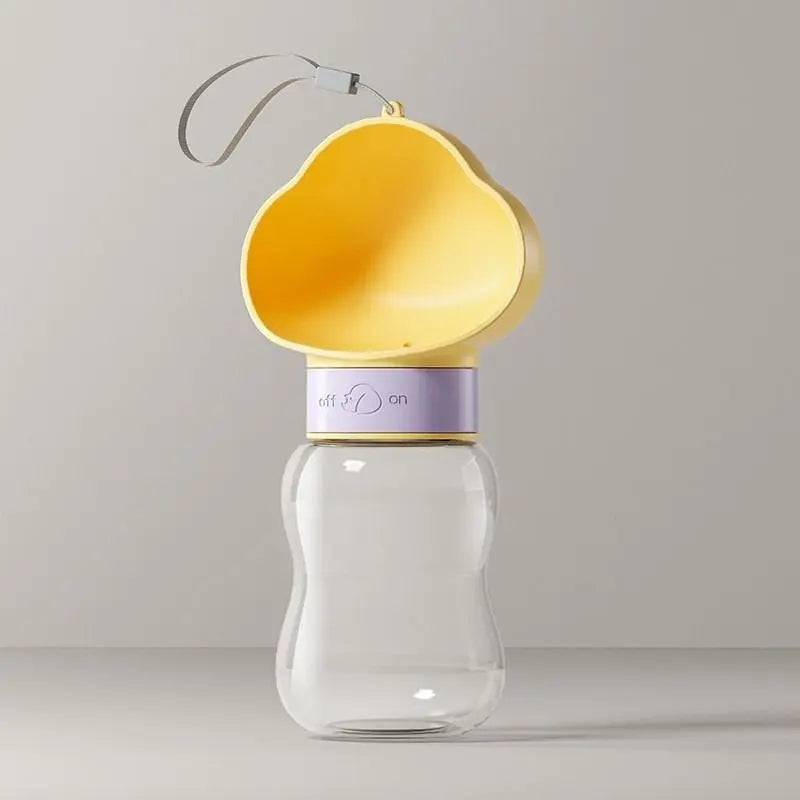 350ML Portable Outdoor Pet Water Cup, Leak-Proof Travel Water Dispenser - Yellow Wholesale Hub