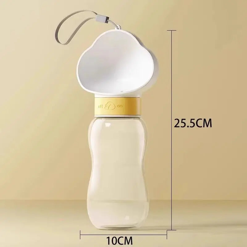 600ml Portable Pet Outdoor Water Cup, Leak-Proof Travel Water Dispenser - White Wholesale Hub