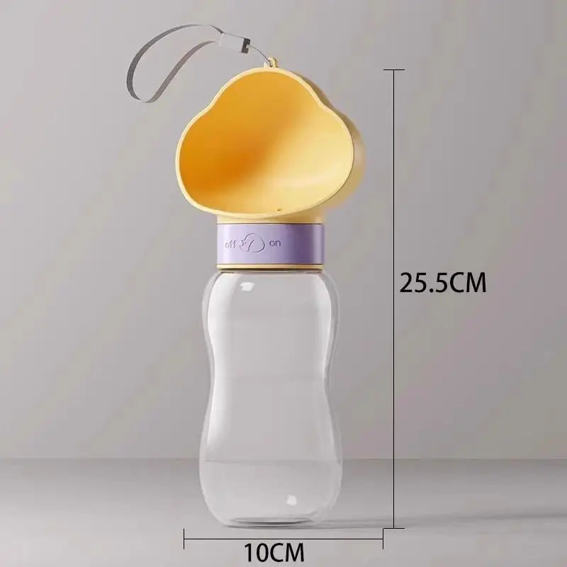 600ml Portable Pet Outdoor Water Cup, Leak-Proof Travel Water Dispenser - Yellow Wholesale Hub