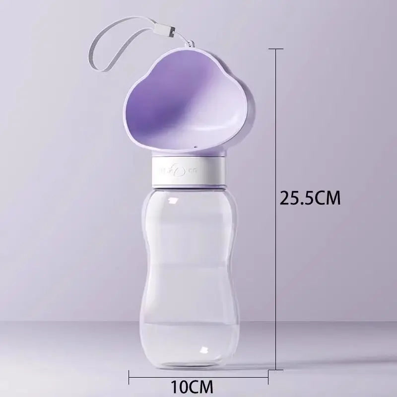 600ml Portable Pet Outdoor Water Cup, Leak-Proof Travel Water Dispenser - Purple Wholesale Hub