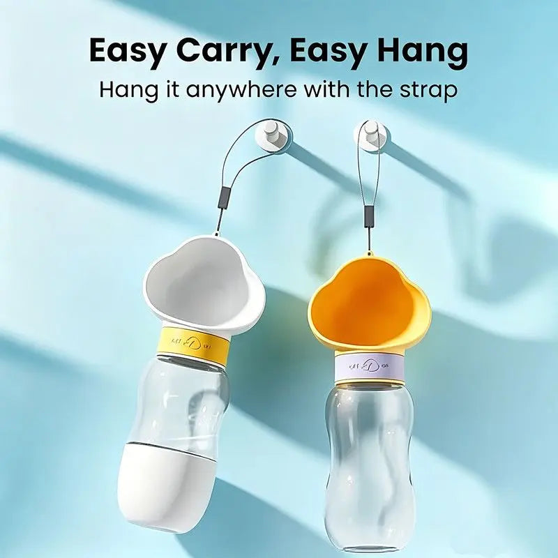 All-in-One Water and Food Pet Travel Cup 350ml Water + 200ml Food Storage Pet Outdoor Water Bottle - White Wholesale Hub