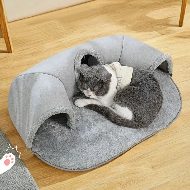 Warm Autumn/Winter Cat Tunnel Bed with Detachable Play-and-Sleep Cat Run – Size S Wholesale Hub